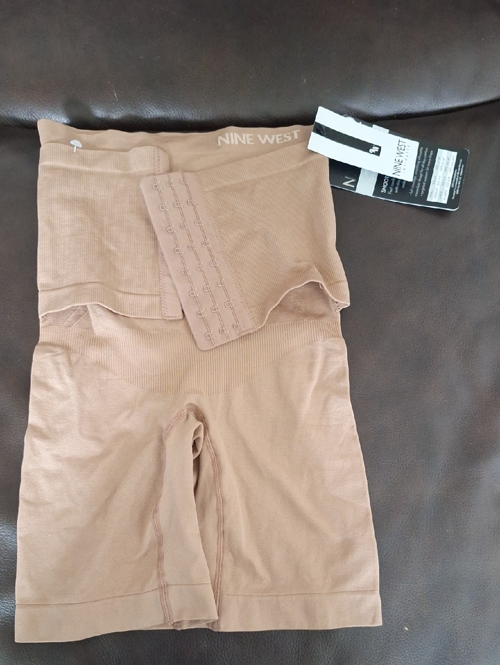 Nine West Nude/Tan High-Waist Shapewear Shorts